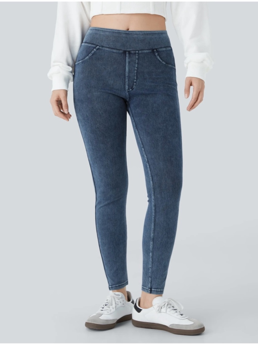 HALARA Flex Denim High Waisted Pull On Leggings Size XL NWT